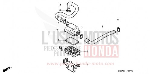 SUB AIR CLEANER VT750CY de 2000